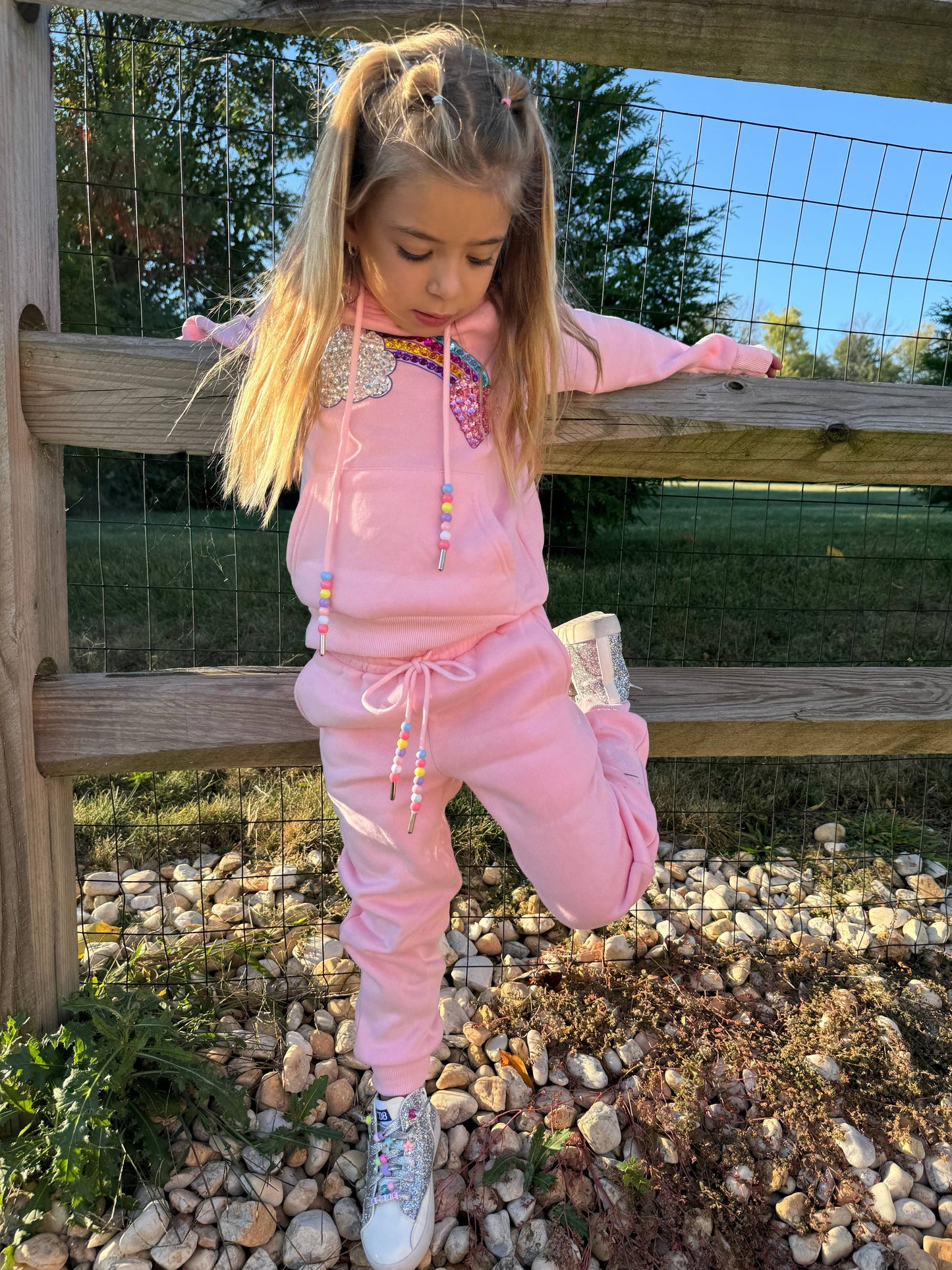 Rainbow Gem Sweatsuit W/ Beads