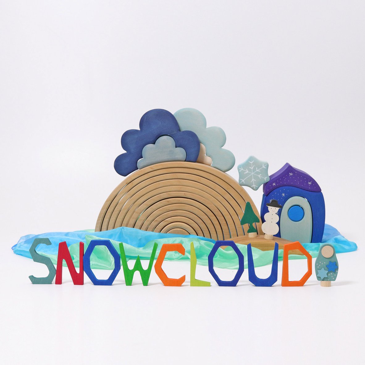 13-Piece Wooden Weather Building Blocks Set (Stained)