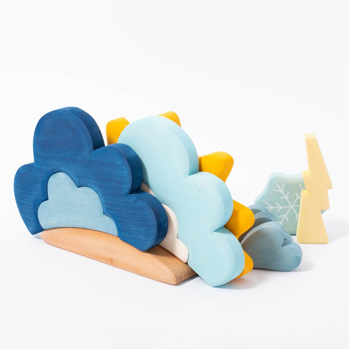 13-Piece Wooden Weather Building Blocks Set (Stained)