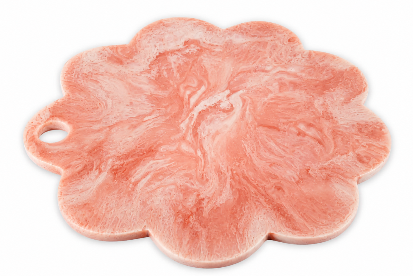 Scallop Resin Cheese Charcuterie Board,Pink  - 12 Inches
