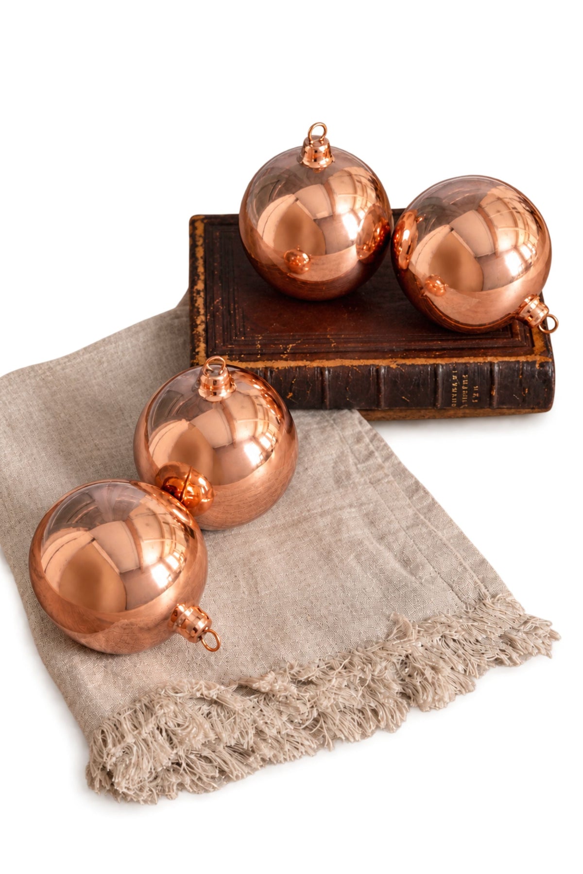 Vintage Inspired Copper Ball Ornaments