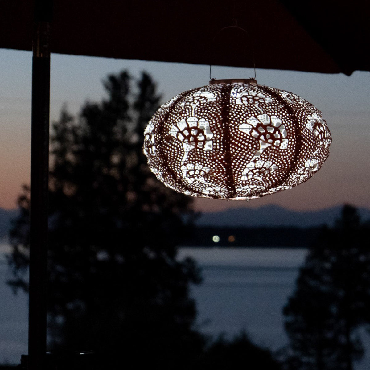 Stella Luxe Oval Yarrow Clay LED Lantern (Battery Powered)