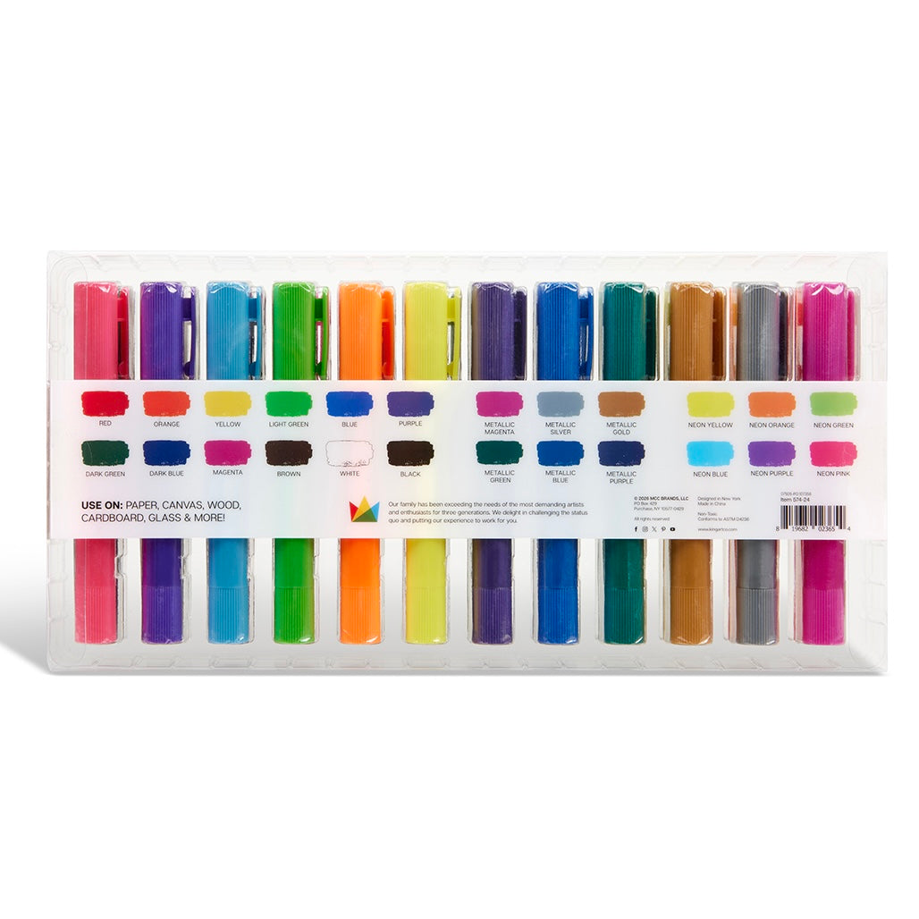 Tempera Paint Thin Sticks, 24 Colors