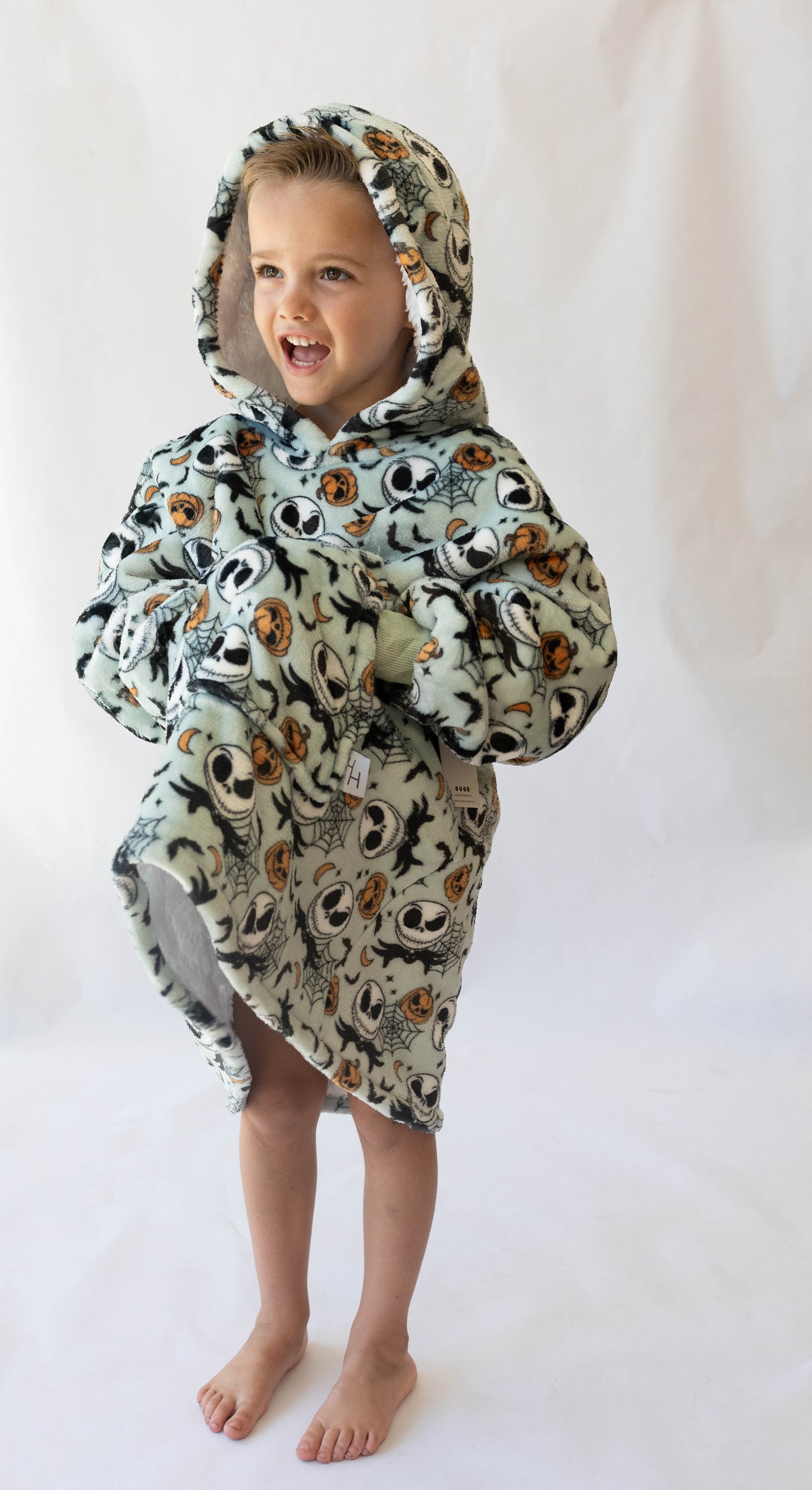 Jack Skellington Sherpa Lined Hoodie Blanket