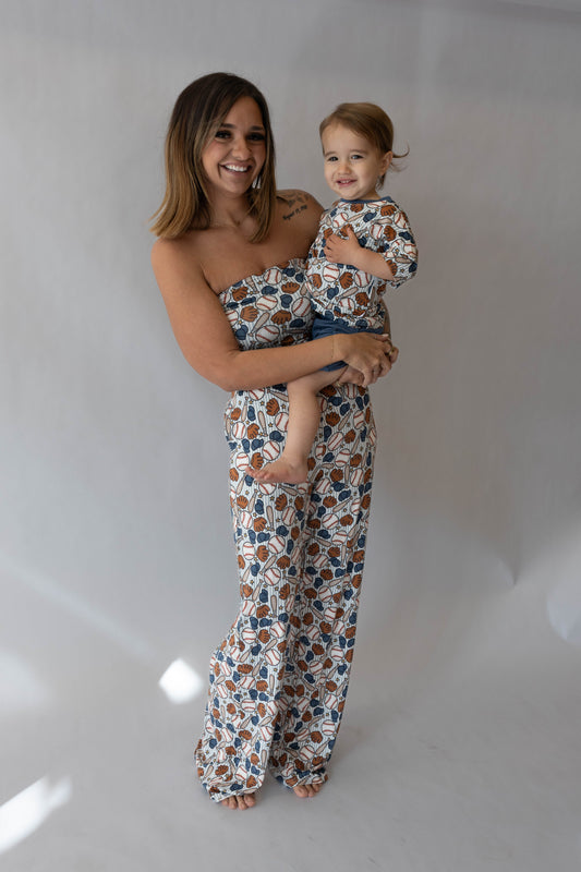 'Not like a Regular Mom' Women's Blue Baseball Set