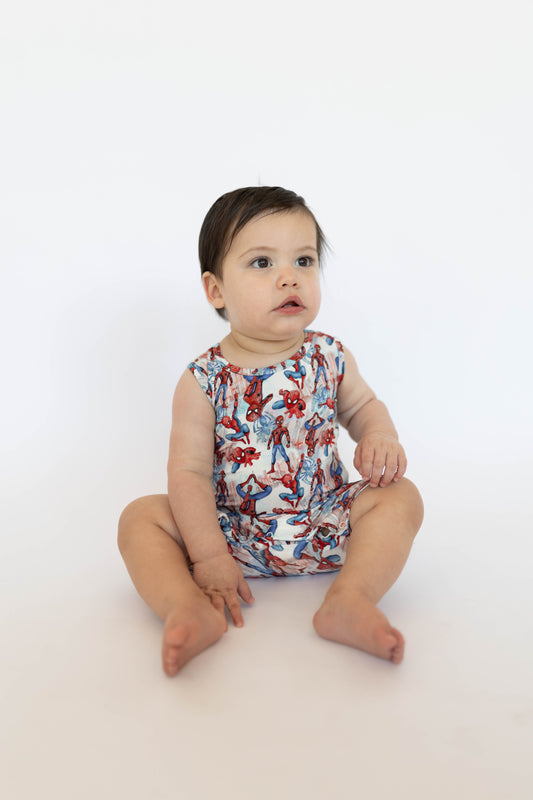 Watercolor Spider-Man Shorty Tank Romper