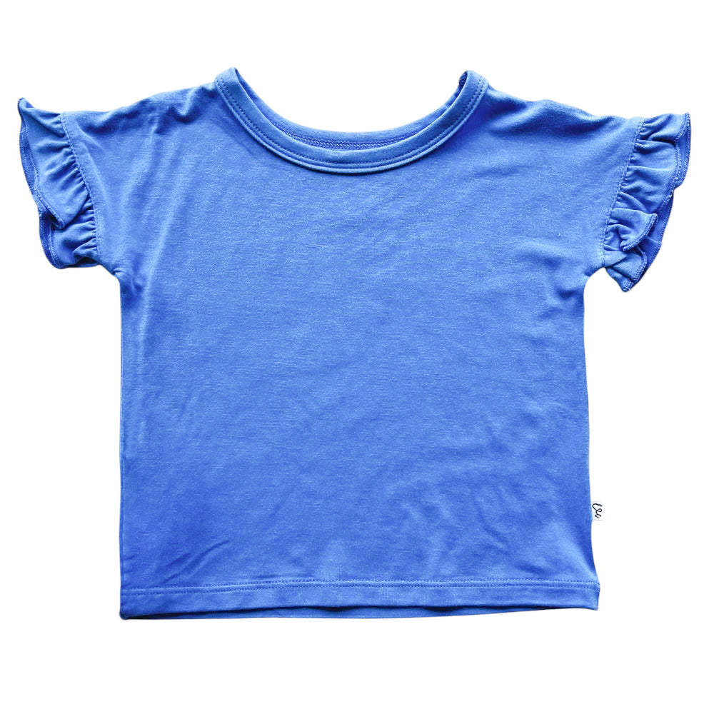 Korrie Purple Bamboo Ruffle Tee