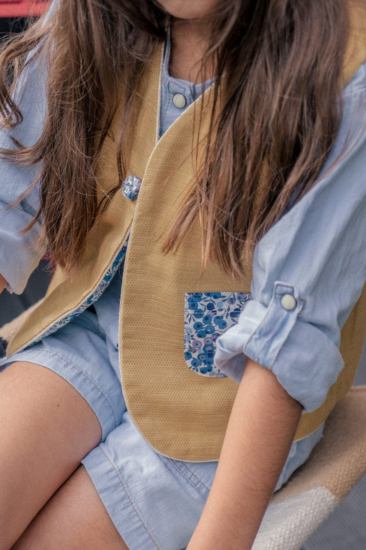 Reversible Kids Vest - Honey Blueberry