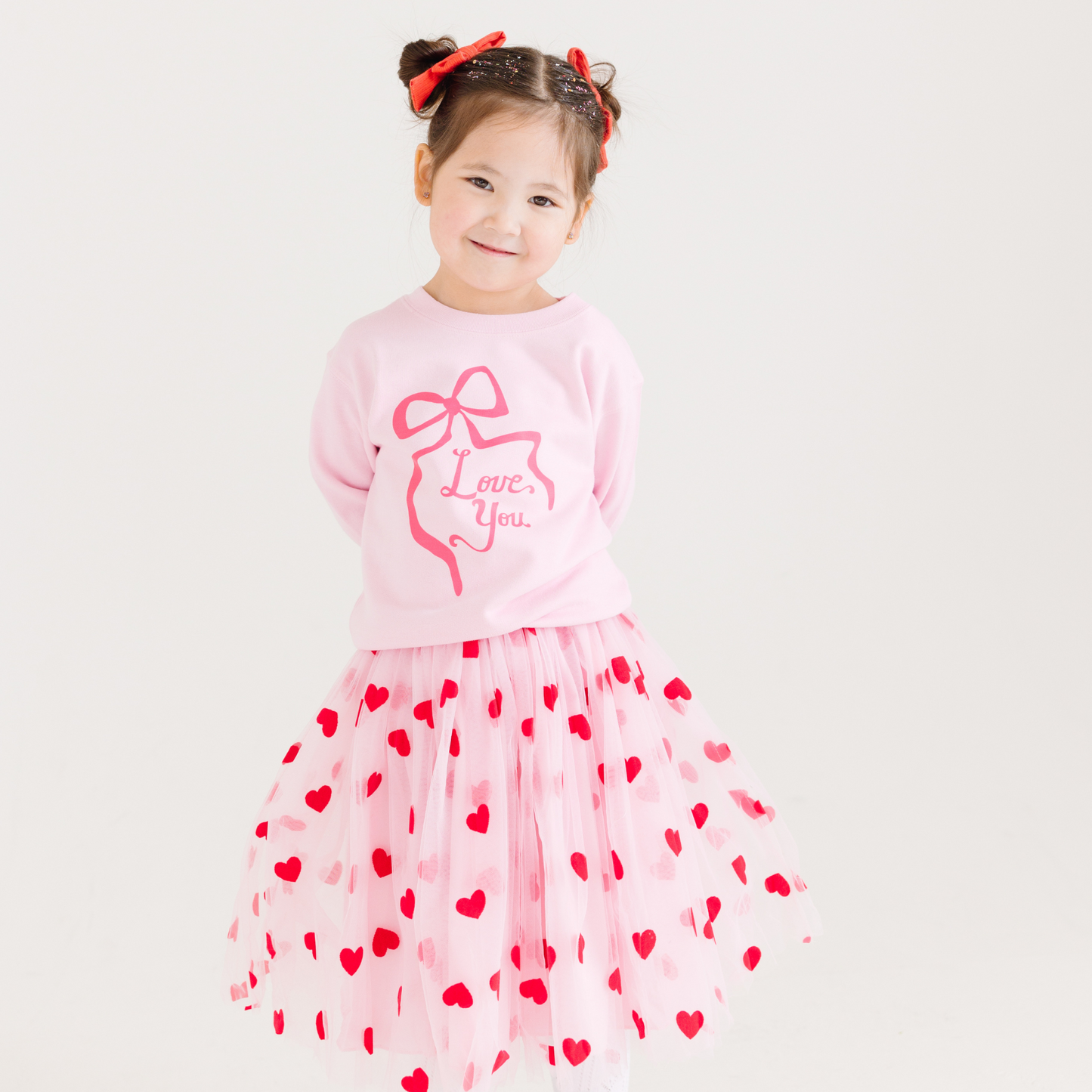 Love You Pink Coquette Bow Sweater