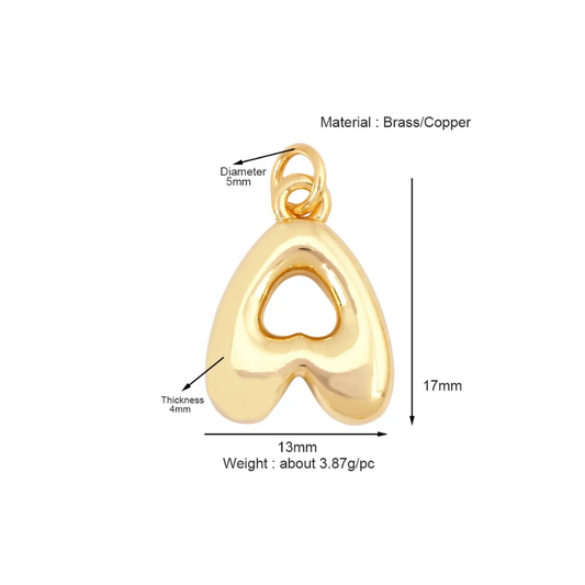 Bubble Letter Initial Charms ~ Deep South Originals