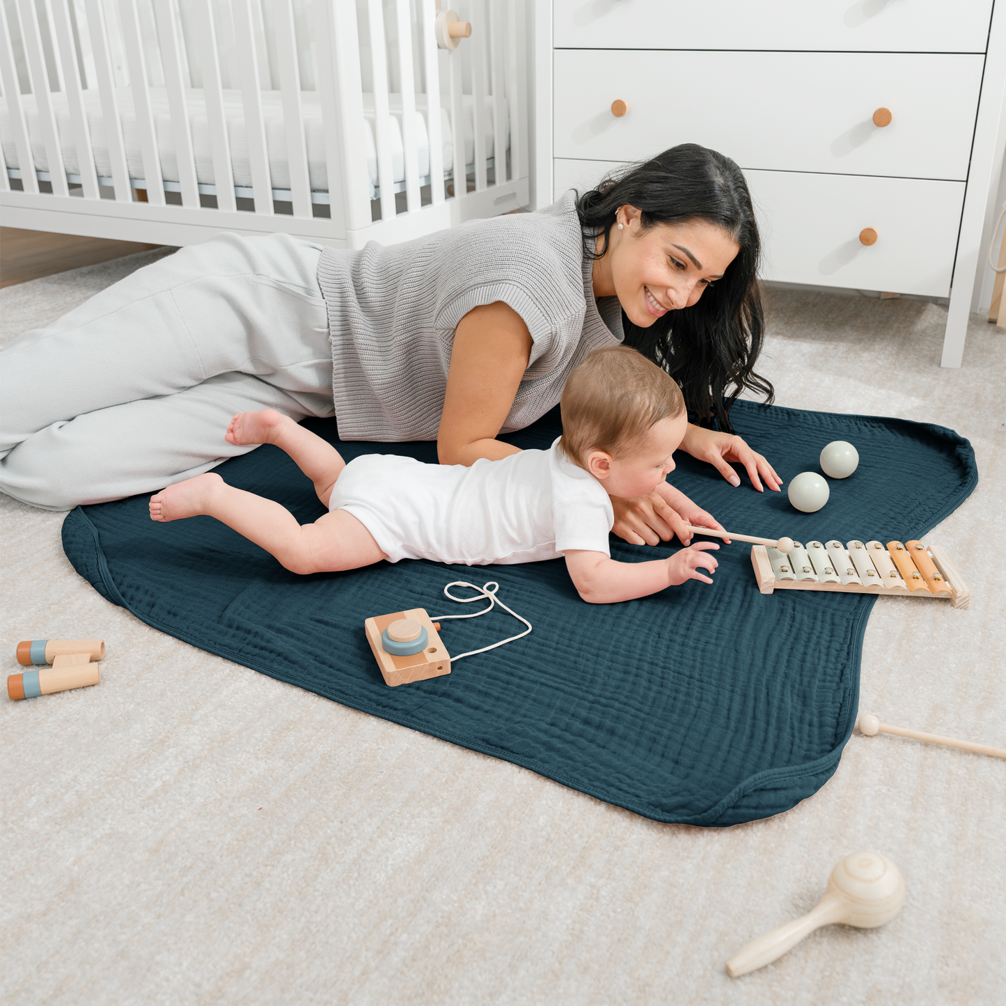 Baby Muslin Blanket in Neptune