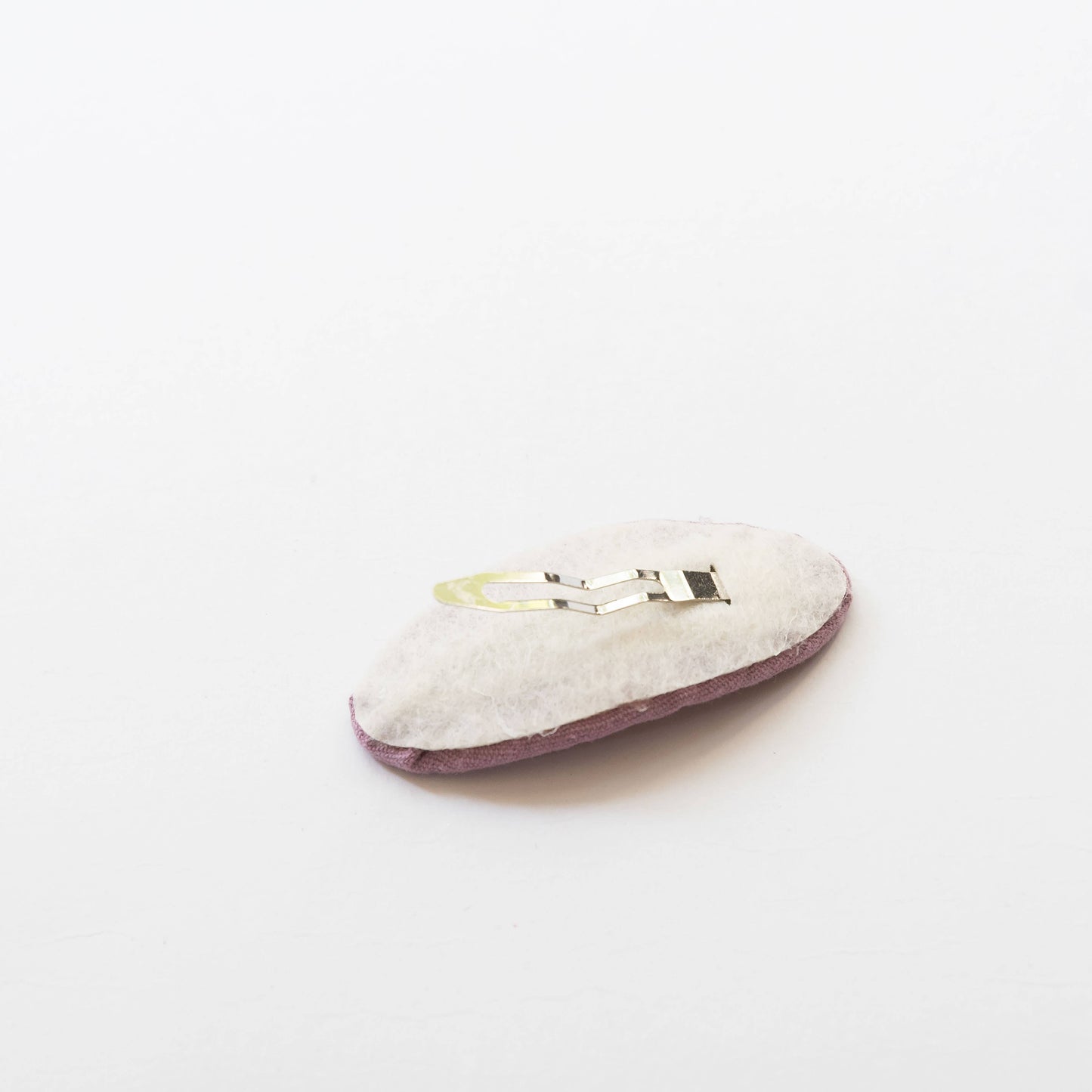 Oval Embroidered Floral Snap Hair Clips | Dusty Purple
