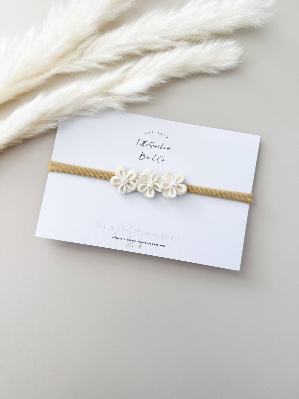 Pearl Flower Hair Clips & Nylon Headband