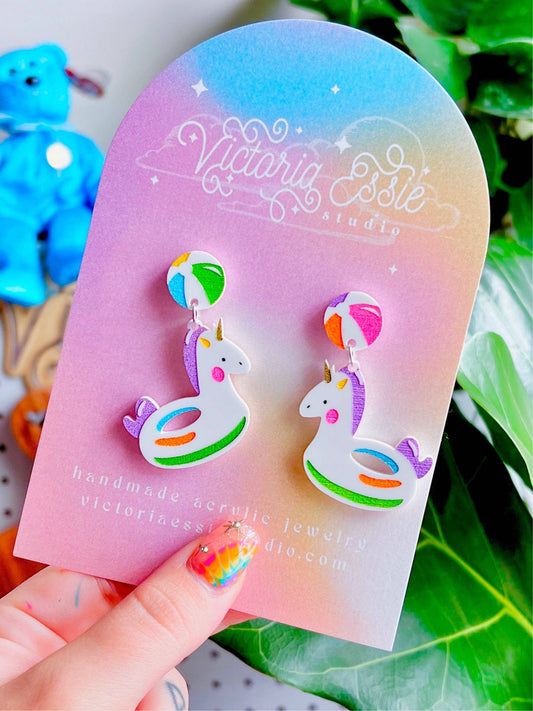 Rainbow Unicorn Float Earrings