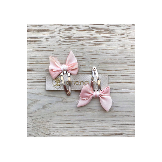 Mini Dip Dyed Fabric Bow Hair Clips — Handcrafted Silk Bows