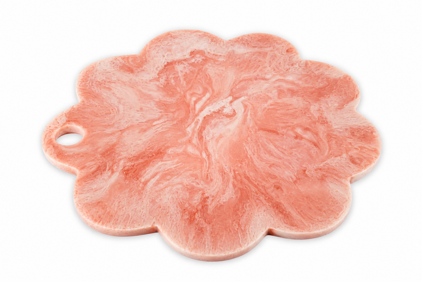 Scallop Resin Cheese Charcuterie Board,Pink  - 12 Inches