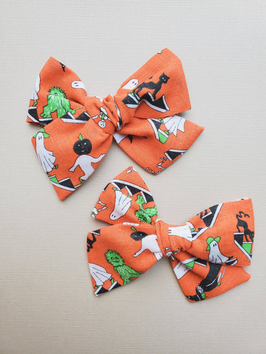 Halloween Bow on Clip • Ghouls & Goblins