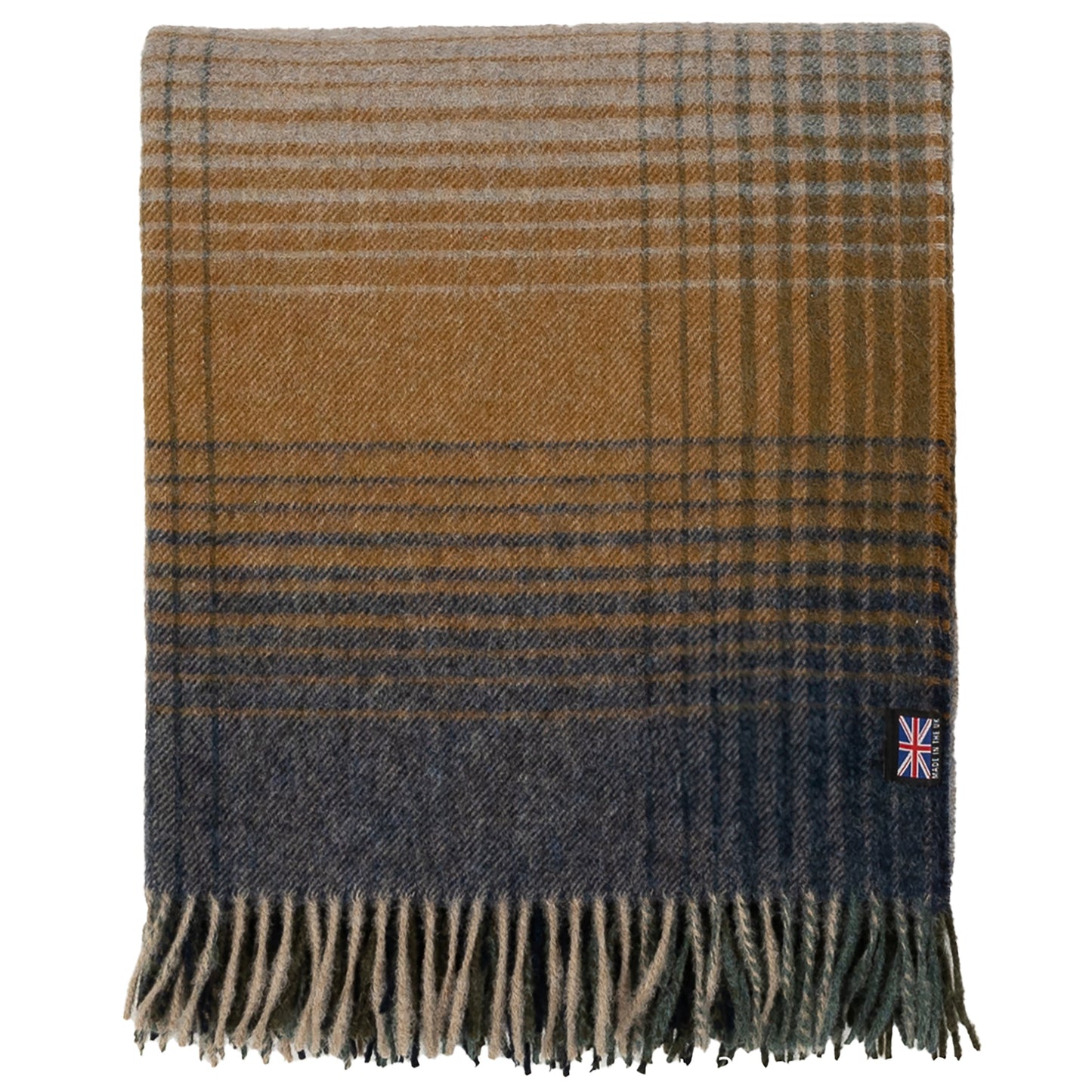 Highland Tweeds Shetland Lambswool Ombre Throw - Blue