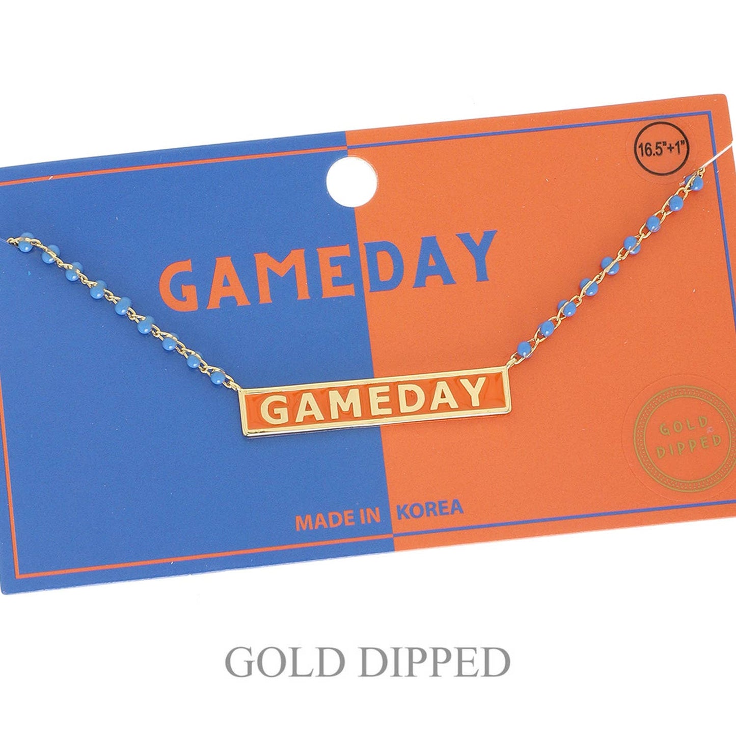 Game Day Gold Plated Bar Necklace