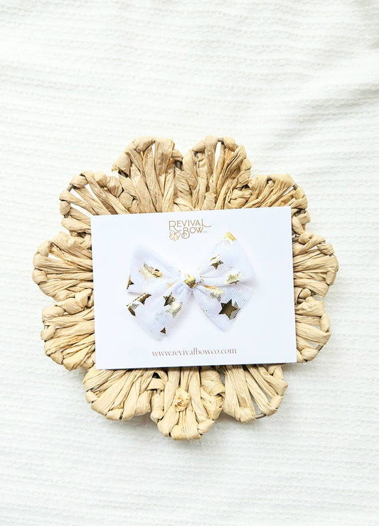Tulle Bow• Gold Stars