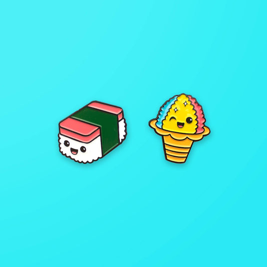 Musubi & Shaved Ice Enamel Pin Set