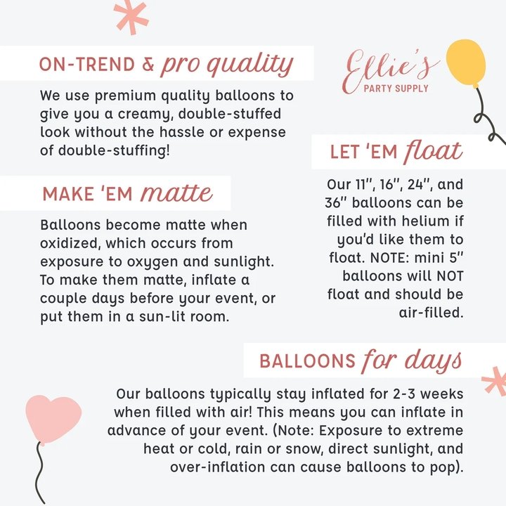 Giant 36" Latex Balloons – Pastels, Brights, Neutrals