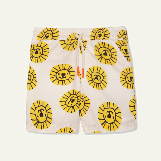 Seaqual Recycled Polyester Lion Baby Swim Trunks - Natural/cyber Yellow