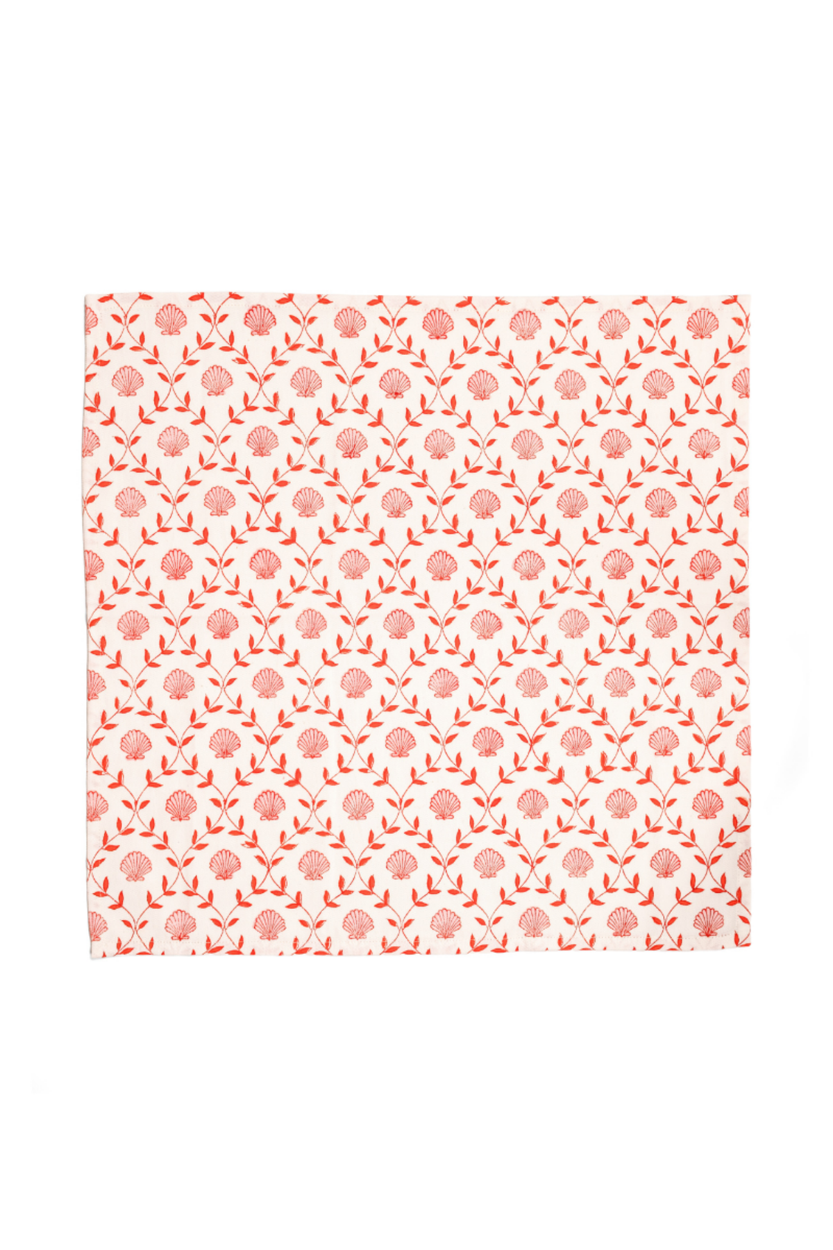 Seashell Blockprint Napkins, Set of 4