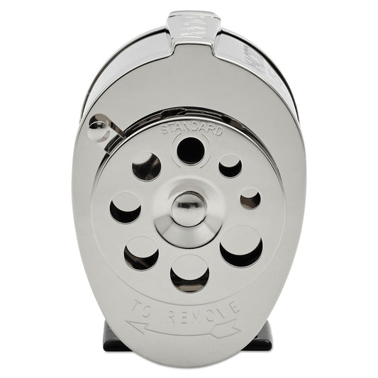 X-ACTO KS Manual Classroom Pencil Sharpener, Table/Wall-Mount Design, Manually-Powered, 2.75 x 4.75 x 4.25, Black/Nickel