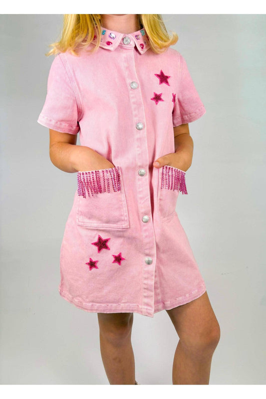 Pink Denim Dress - Dolly Dress as seen in People Magazine
