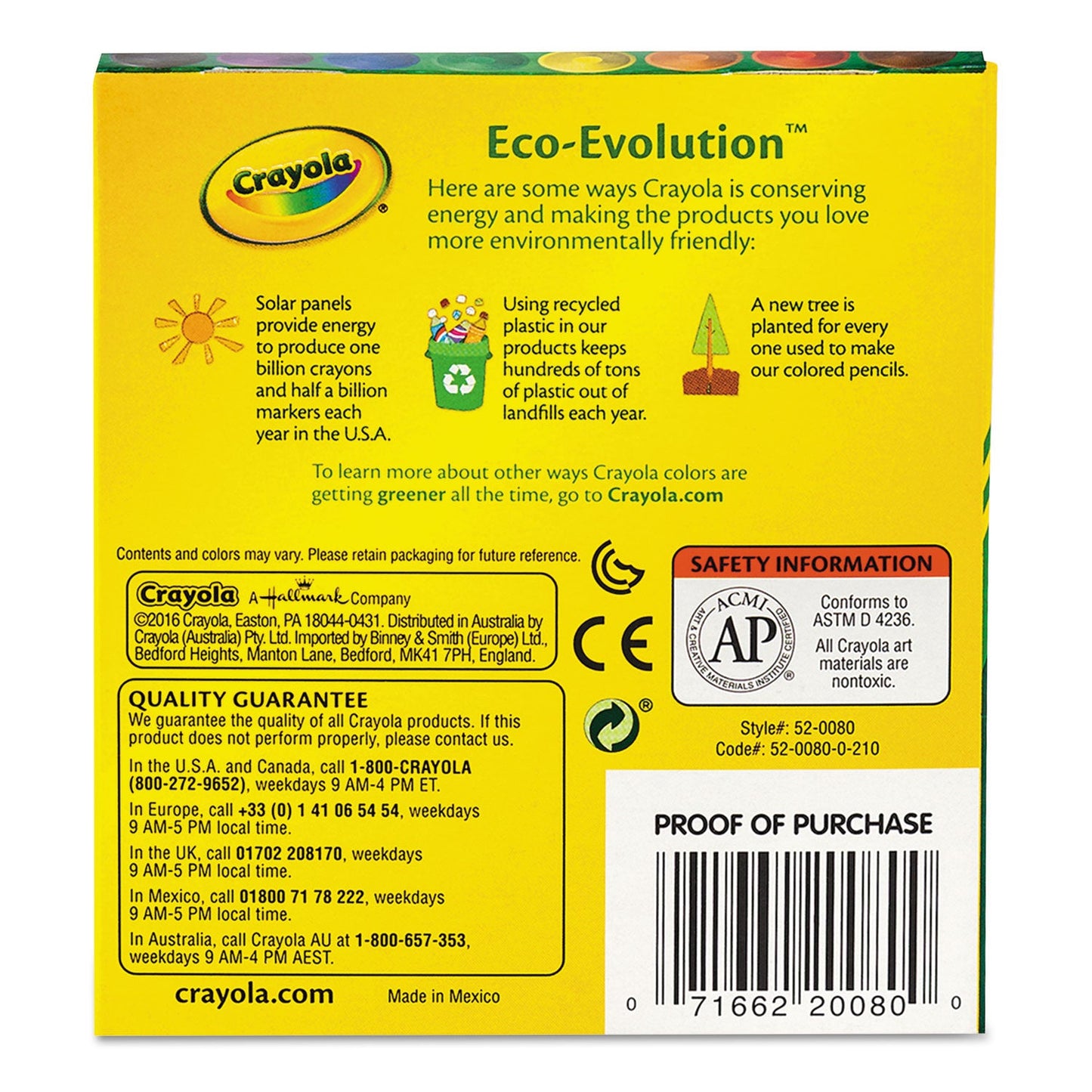 Crayola Large Crayons, Tuck Box, 8 Colors/Box