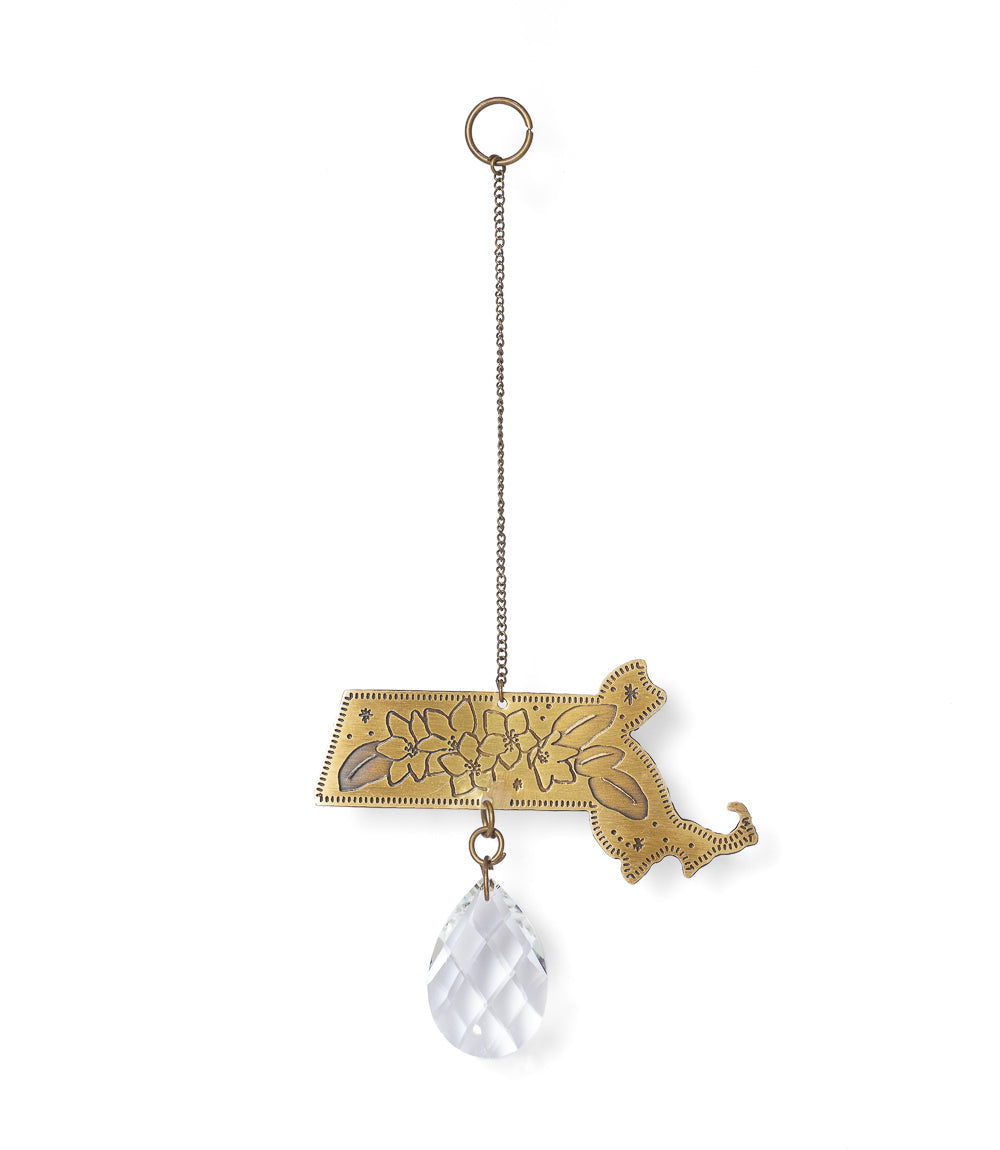 Massachusetts State Mayflower Engraved Suncatcher