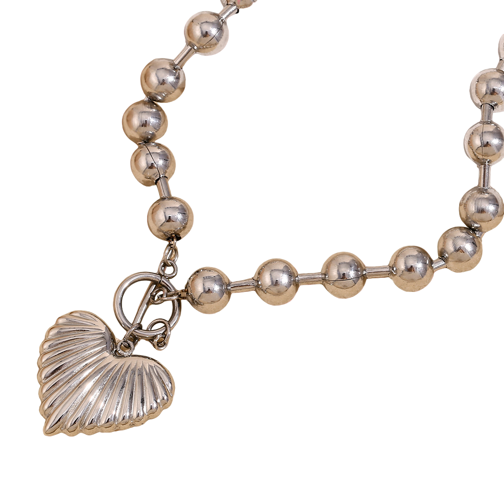 Beaded Heart Statement Necklace