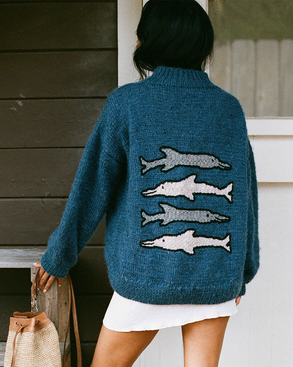 Azure Dolphin Knit Sweater