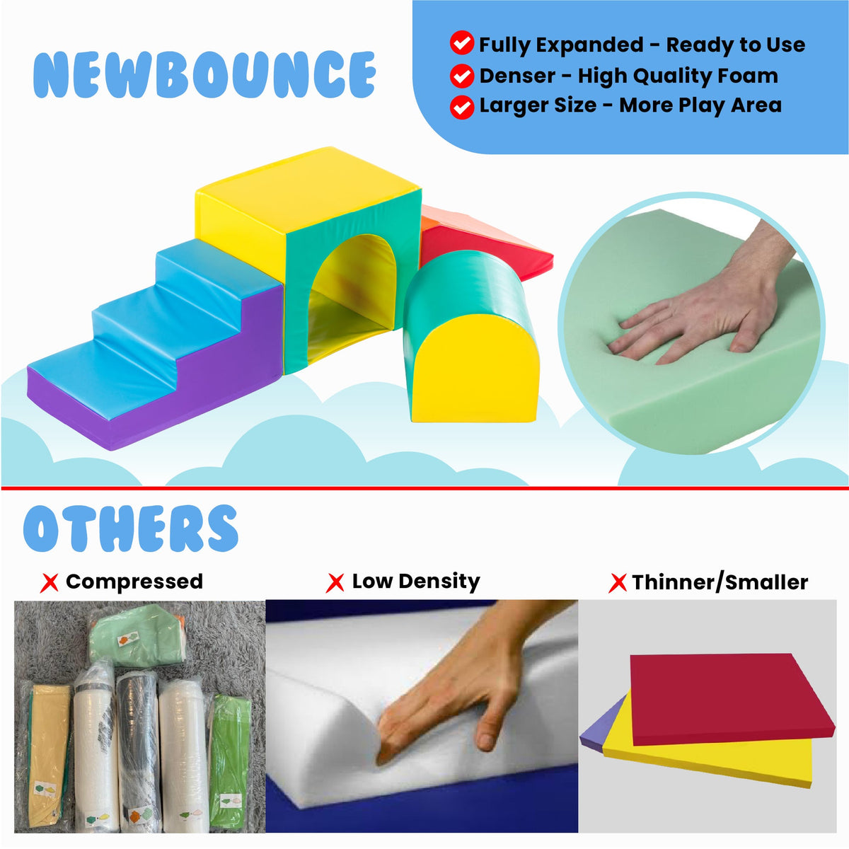 Toddler Climbing Toys - Soft Play Set for Kids (4 Pc Set)
