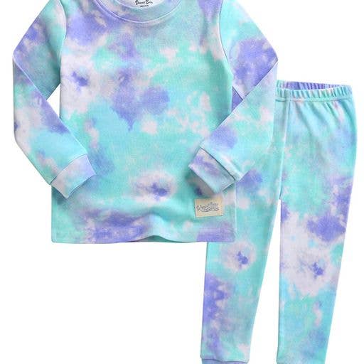 Tie Dyeing Blue Mint Sky Long Sleeve PJs