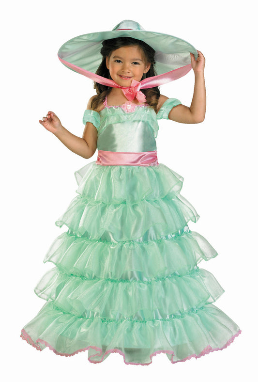Turquoise Southern Belle Child Deluxe Costume Small 4-6
