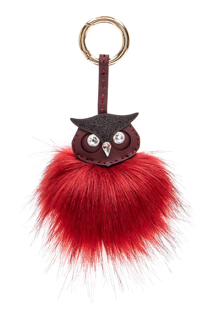 Iconic Owl Fur Pom Bag Charm Key Chain