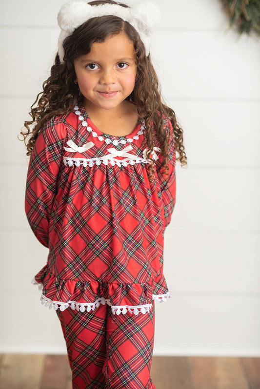 Red Plaid Christmas Lounge Set