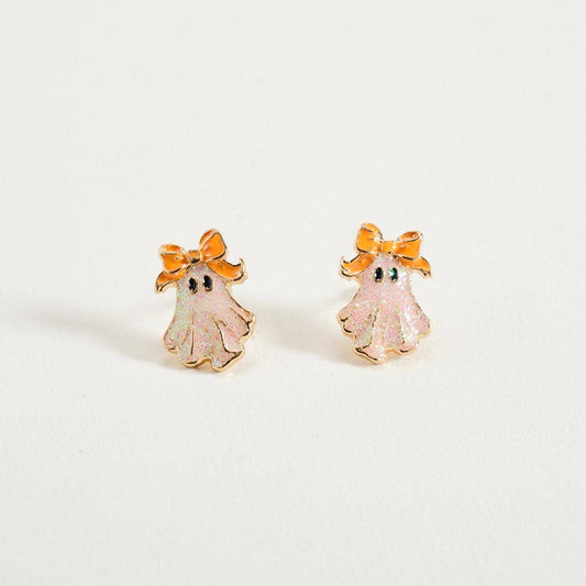 Glitter Halloween Ghost Stud Earrings
