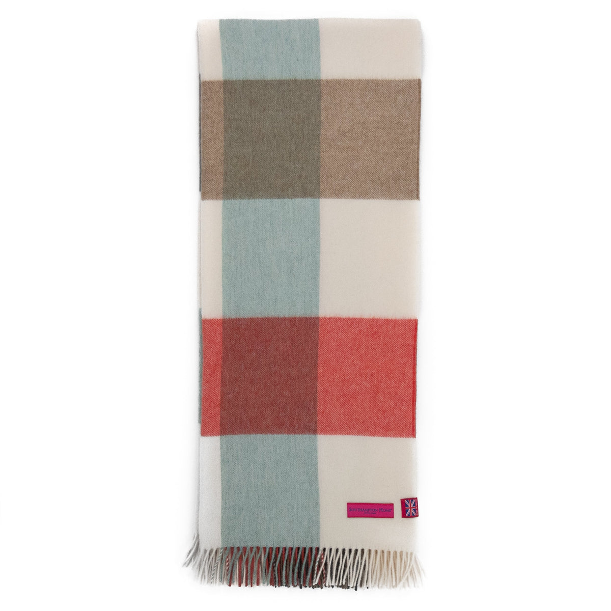 Southampton Home Merino Wool Throw – Block Melon