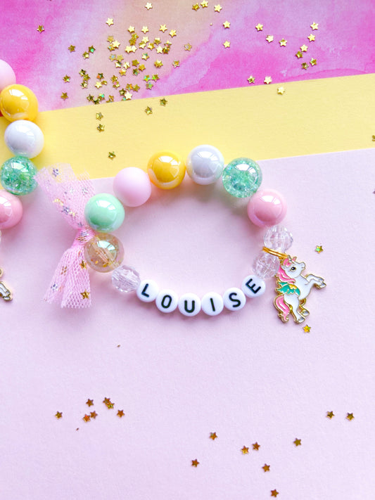 Enchanted Unicorn Charm Bracelet- Customizable