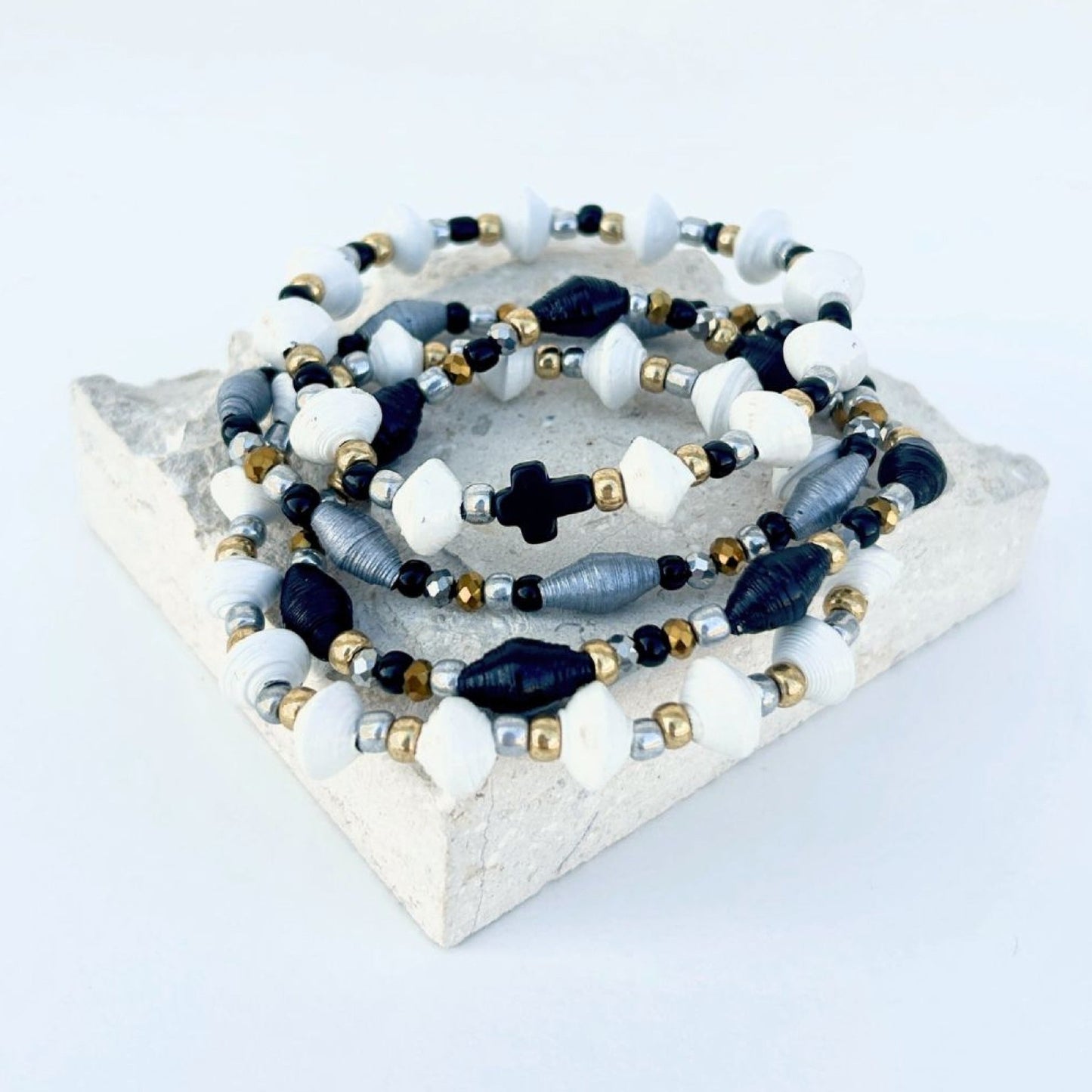 Mirielle Paper Bead Bracelet Set