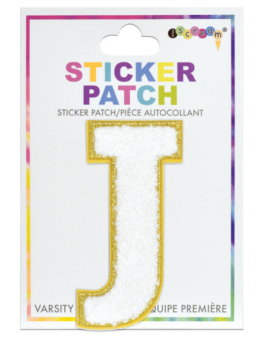 J White Varsity Letter Sticker Patch