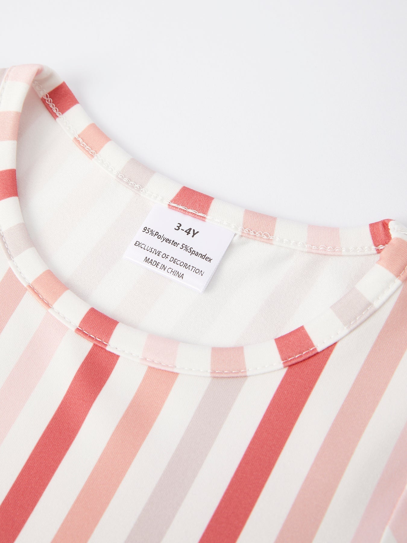 Girls Christmas Santa Print Stripe Dress 2-piece Set
