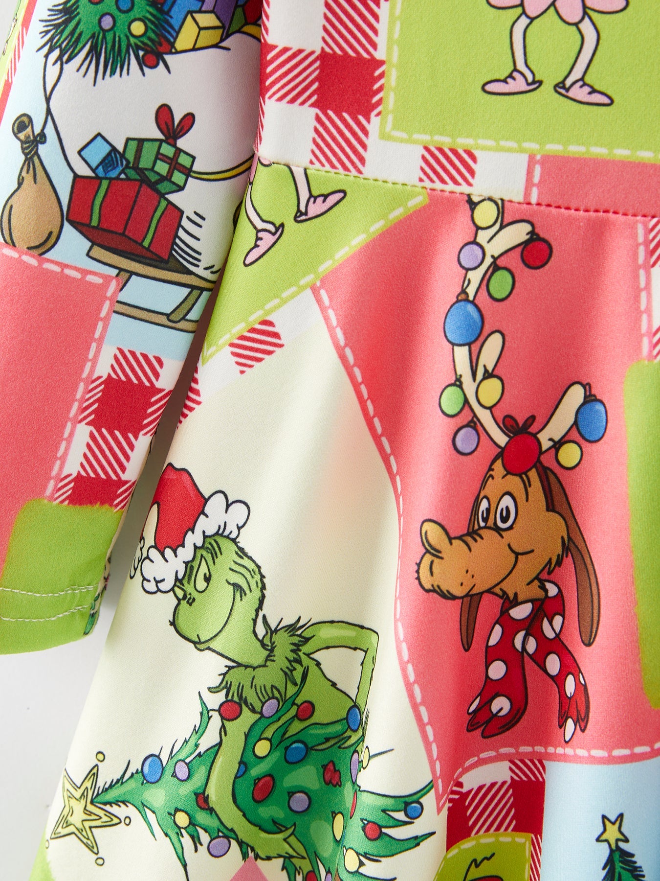 Winter Character Christmas Tree Print Girls Dress