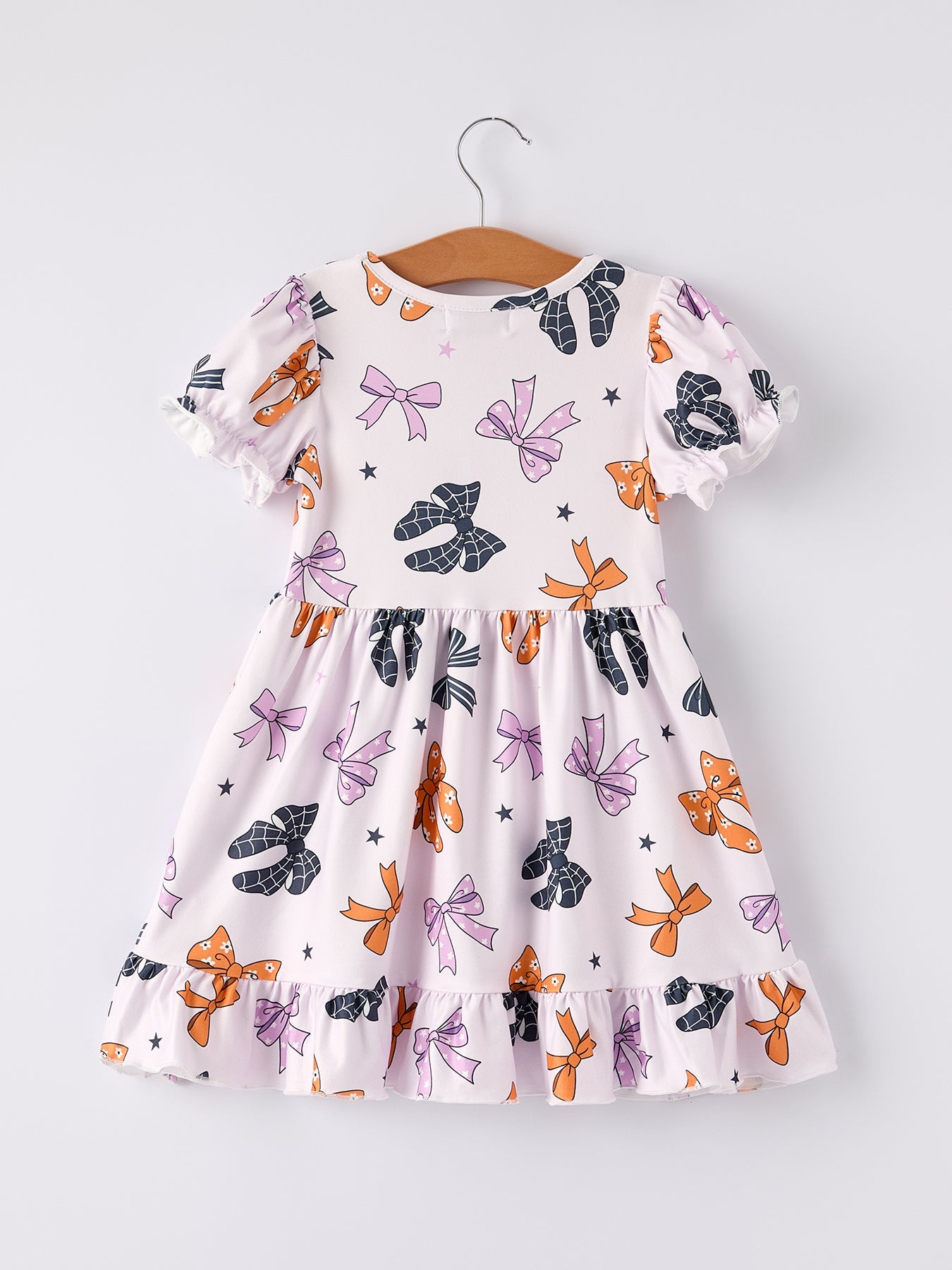 Halloween Bow Print Cute Girls Dress