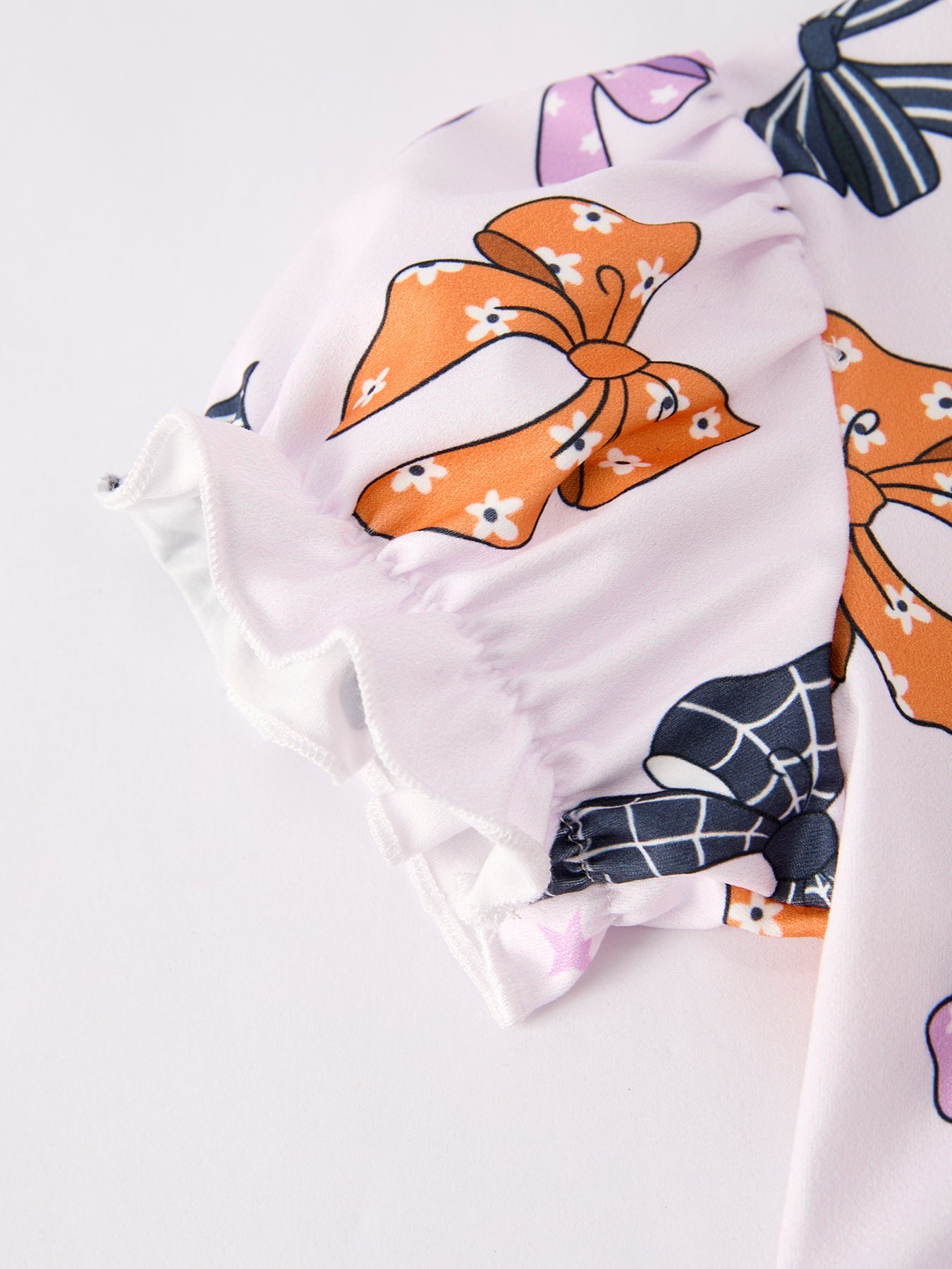 Halloween Bow Print Cute Girls Dress