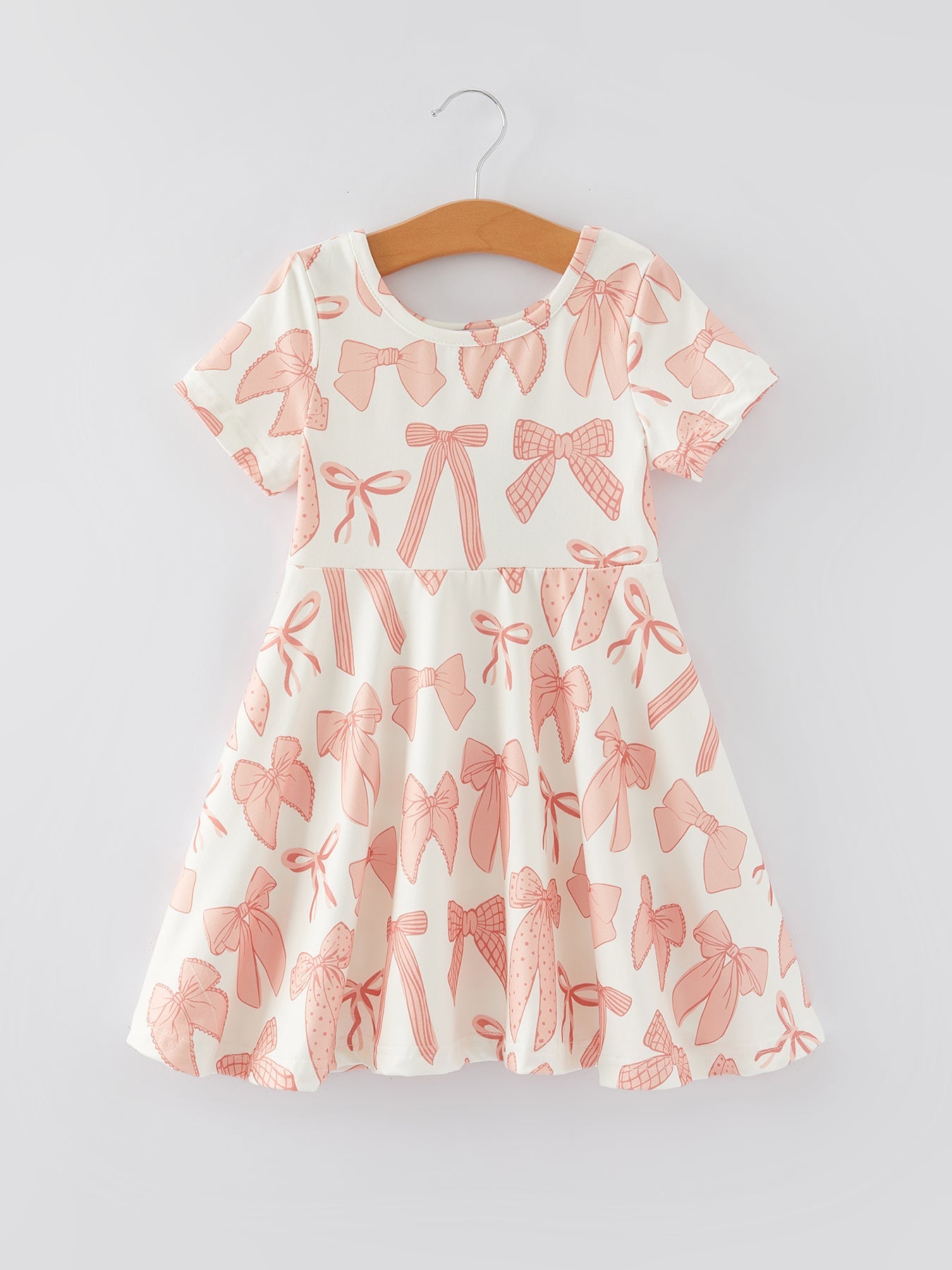 Girls Dress Bow Print