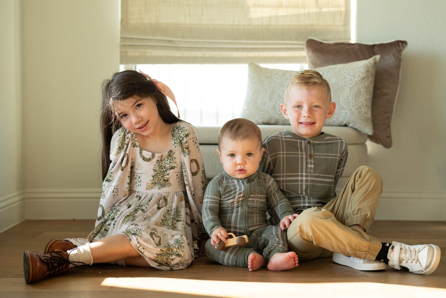 Sage Plaid Long Sleeve Henley